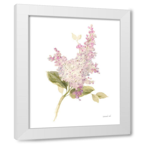 Floursack Florals on White VI White Modern Wood Framed Art Print by Nai, Danhui