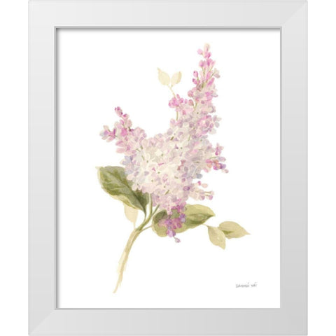 Floursack Florals on White VI White Modern Wood Framed Art Print by Nai, Danhui