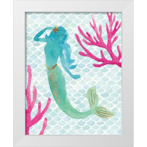 Mermaid Friends II White Modern Wood Framed Art Print by Jackson, Jenaya