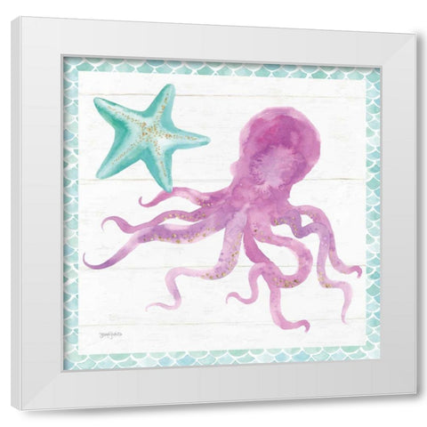 Mermaid Friends V White Modern Wood Framed Art Print by Jackson, Jenaya