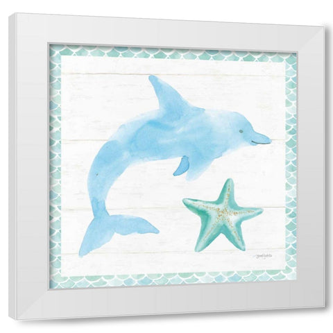 Mermaid Friends VIII White Modern Wood Framed Art Print by Jackson, Jenaya
