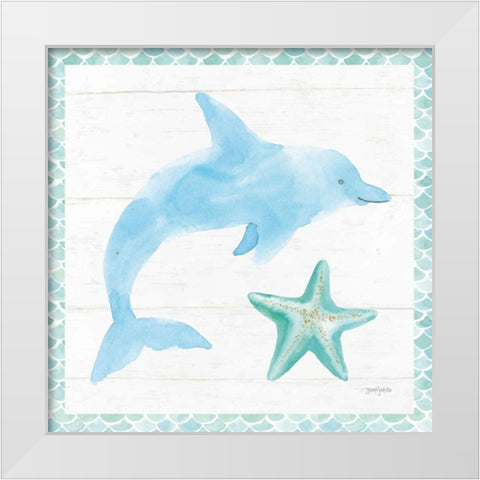 Mermaid Friends VIII White Modern Wood Framed Art Print by Jackson, Jenaya