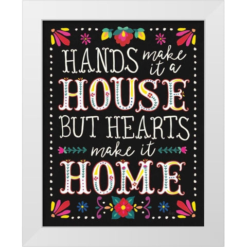 Floral Fiesta Inspiration II White Modern Wood Framed Art Print by Marshall, Laura