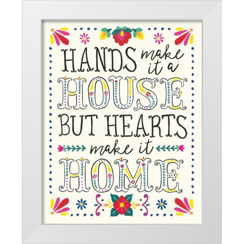 Floral Fiesta White Inspiration II White Modern Wood Framed Art Print by Marshall, Laura