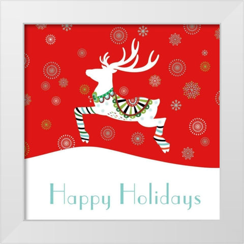 Mod Holiday II White Modern Wood Framed Art Print by Wild Apple Portfolio