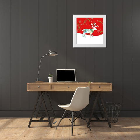 Mod Holiday V White Modern Wood Framed Art Print by Wild Apple Portfolio
