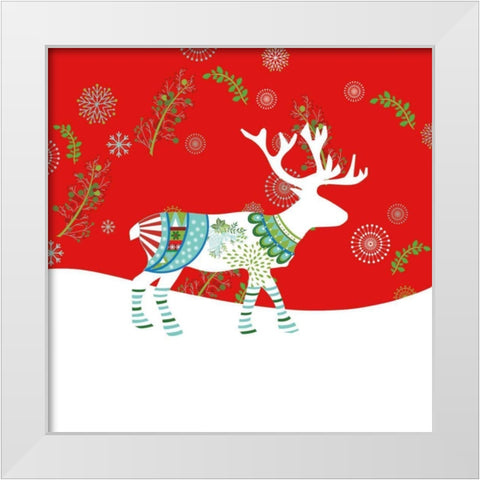 Mod Holiday V White Modern Wood Framed Art Print by Wild Apple Portfolio