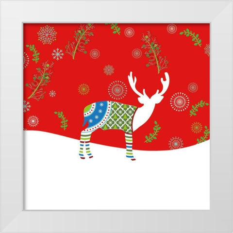 Mod Holiday VII White Modern Wood Framed Art Print by Wild Apple Portfolio
