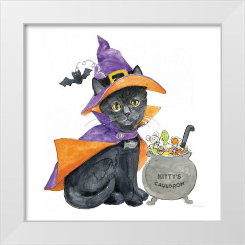 Halloween Pets I White Modern Wood Framed Art Print by Grove, Beth