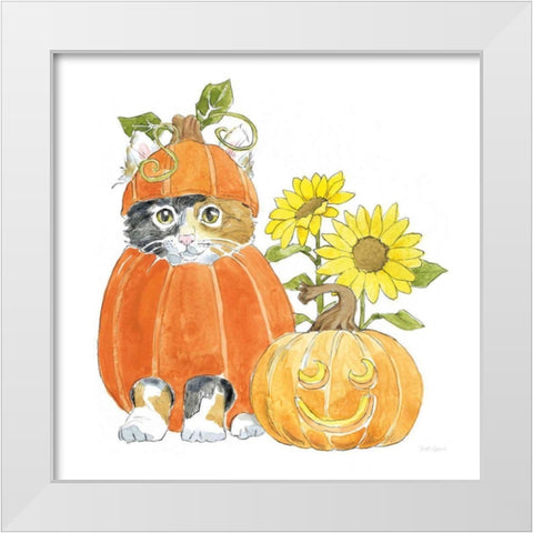 Halloween Pets II White Modern Wood Framed Art Print by Grove, Beth