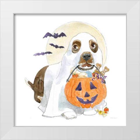 Halloween Pets III White Modern Wood Framed Art Print by Grove, Beth