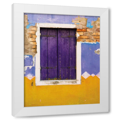 Windows of Burano IV White Modern Wood Framed Art Print by Aledanda