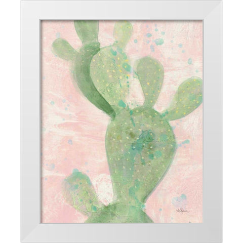 Cactus Panel II White Modern Wood Framed Art Print by Hristova, Albena