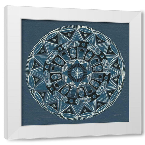 Adire I Cream White Modern Wood Framed Art Print by Lovell, Kathrine