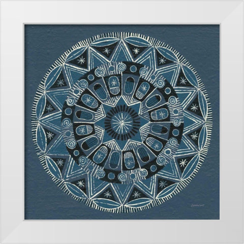 Adire I Cream White Modern Wood Framed Art Print by Lovell, Kathrine