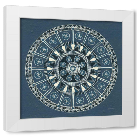 Adire III v2 Cream White Modern Wood Framed Art Print by Lovell, Kathrine