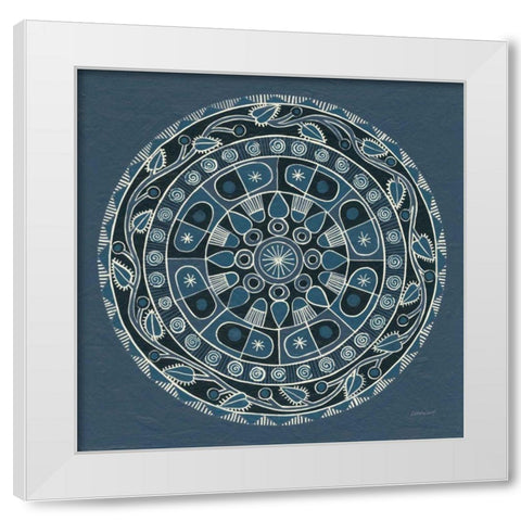 Adire IV Cream White Modern Wood Framed Art Print by Lovell, Kathrine