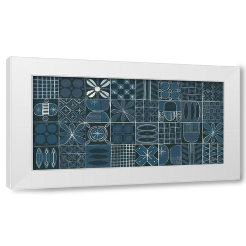 Adire VI Cream White Modern Wood Framed Art Print by Lovell, Kathrine