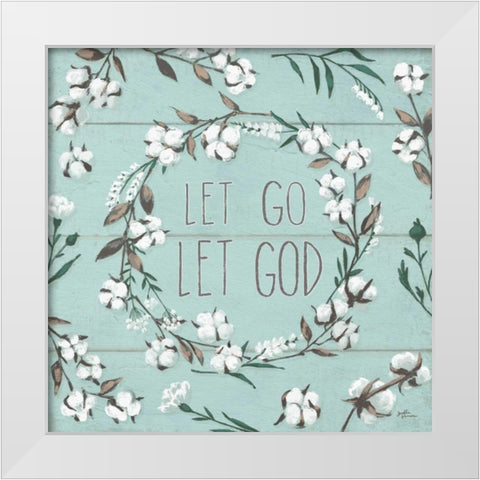 Blessed VII Mint Let Go Let God White Modern Wood Framed Art Print by Penner, Janelle