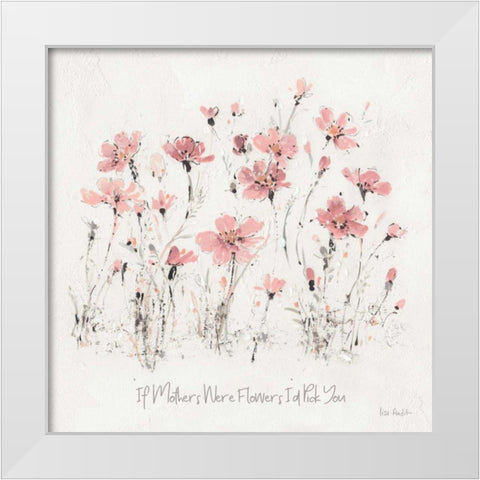 Wildflowers III Pink Mothers White Modern Wood Framed Art Print by Audit, Lisa