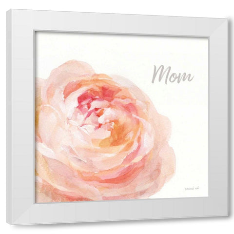 Garden Rose on White Crop II Mom White Modern Wood Framed Art Print by Nai, Danhui