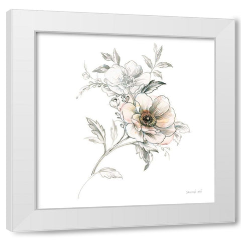 Sketchbook Garden VII White Modern Wood Framed Art Print by Nai, Danhui