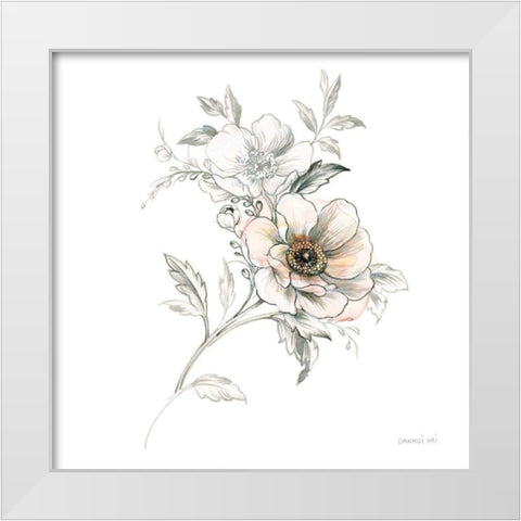 Sketchbook Garden VII White Modern Wood Framed Art Print by Nai, Danhui