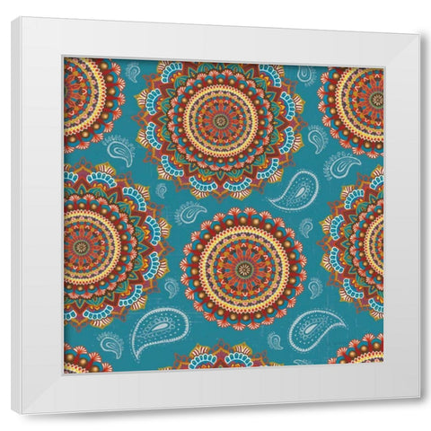 Mandala Dream Pattern IA White Modern Wood Framed Art Print by Wiens, James