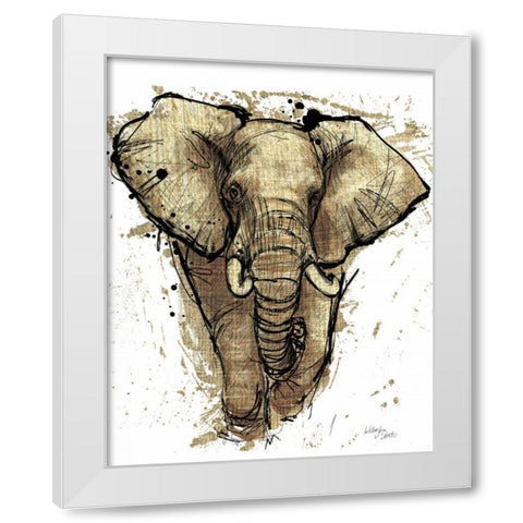 Gold Africa I on White Crop White Modern Wood Framed Art Print by Studio Wellington