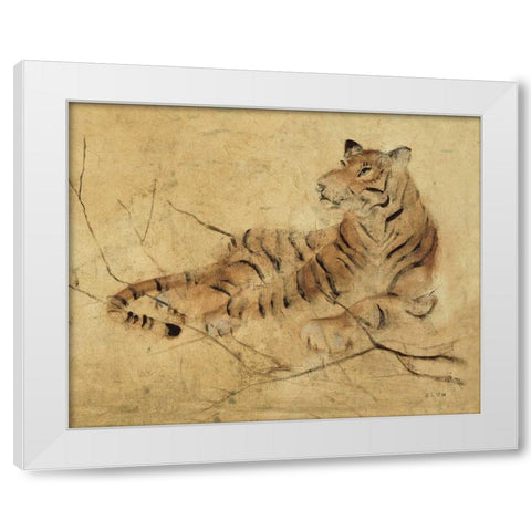 Global Tiger Light Crop White Modern Wood Framed Art Print by Blum, Cheri