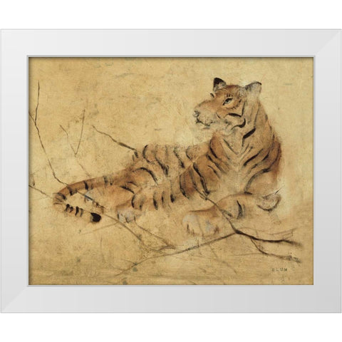 Global Tiger Light Crop White Modern Wood Framed Art Print by Blum, Cheri