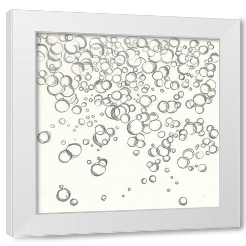 Bubbles I White Modern Wood Framed Art Print by Paschke, Chris