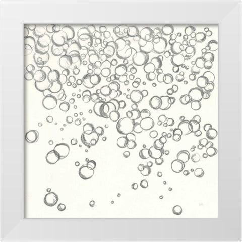 Bubbles I White Modern Wood Framed Art Print by Paschke, Chris