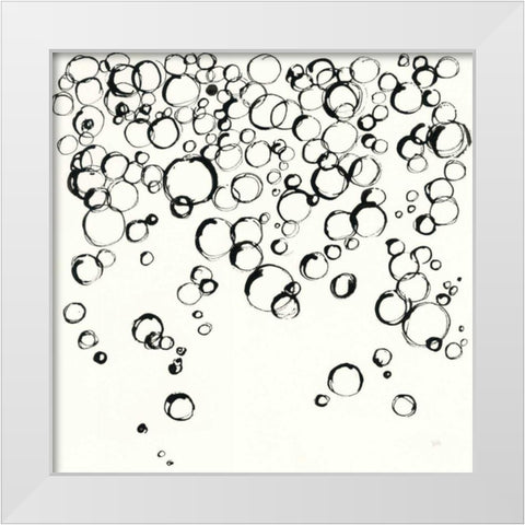 Bubbles III White Modern Wood Framed Art Print by Paschke, Chris