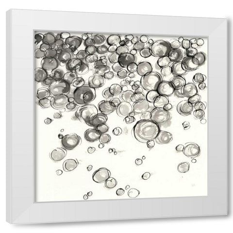 Bubbles IV White Modern Wood Framed Art Print by Paschke, Chris