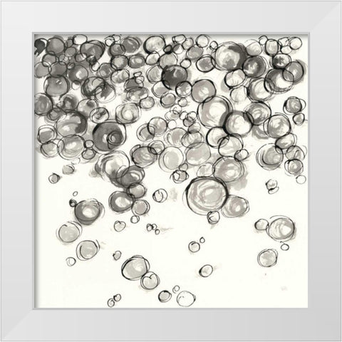 Bubbles IV White Modern Wood Framed Art Print by Paschke, Chris