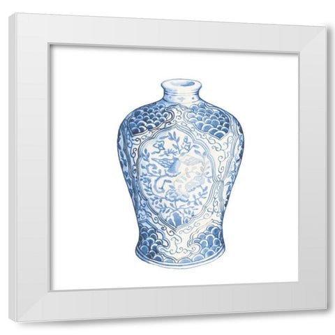 Ginger Jar I on White White Modern Wood Framed Art Print by Wild Apple Portfolio