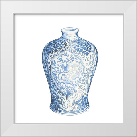 Ginger Jar I on White White Modern Wood Framed Art Print by Wild Apple Portfolio