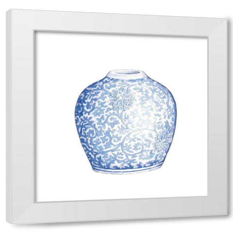 Ginger Jar V on White White Modern Wood Framed Art Print by Wild Apple Portfolio