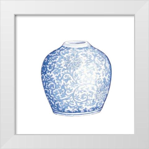 Ginger Jar V on White White Modern Wood Framed Art Print by Wild Apple Portfolio