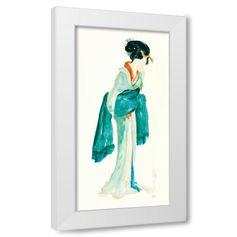 Geisha II Bright Crop White Modern Wood Framed Art Print by Paschke, Chris