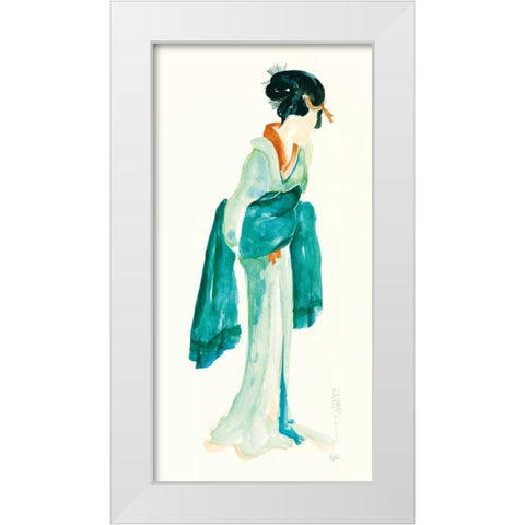Geisha II Bright Crop White Modern Wood Framed Art Print by Paschke, Chris
