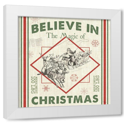 Farmhouse Holiday III White Modern Wood Framed Art Print by Pela Studio