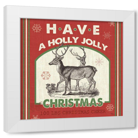 Farmhouse Holiday IV Color White Modern Wood Framed Art Print by Pela Studio