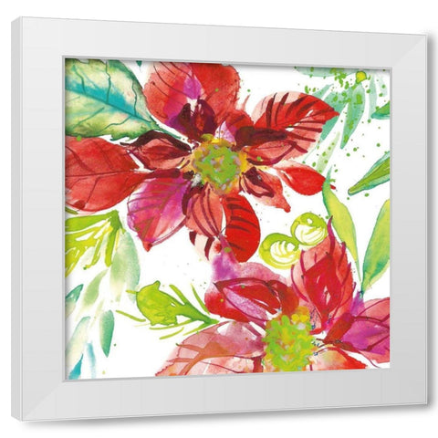 Poinsettia Pretty I White Modern Wood Framed Art Print by Rice, Kristy
