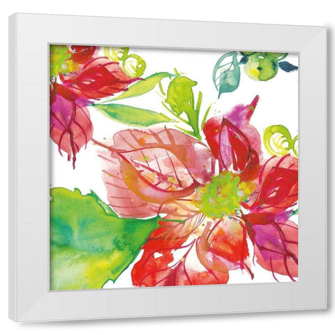 Poinsettia Pretty III White Modern Wood Framed Art Print by Rice, Kristy
