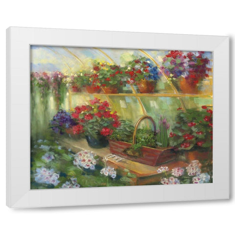 Greenhouse Herbs White Modern Wood Framed Art Print by Rowan, Carol