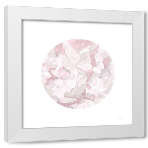 Leafy Abstract Circle II Blush Gray White Modern Wood Framed Art Print by Nai, Danhui