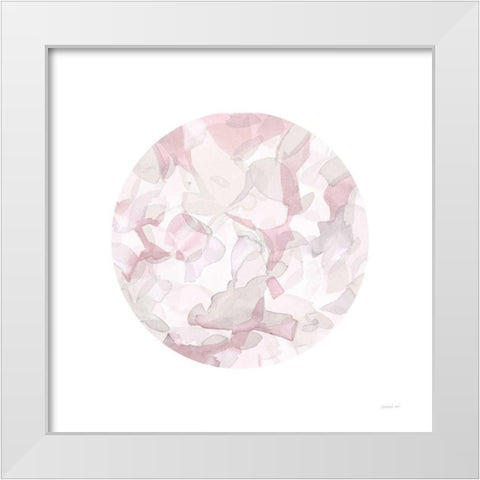 Leafy Abstract Circle II Blush Gray White Modern Wood Framed Art Print by Nai, Danhui
