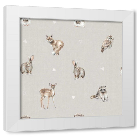 Forest Friends Step 01D White Modern Wood Framed Art Print by Audit, Lisa